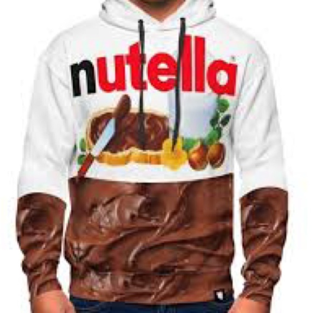 Newcosplace unisex Nutella novelty foodie 3D graphic, silky soft hoodieSZ-XL